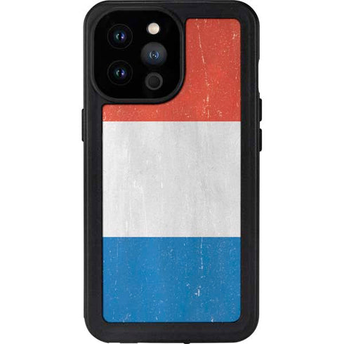 Netherlands Flag Distressed iPhone 14 Pro Max Waterproof Case